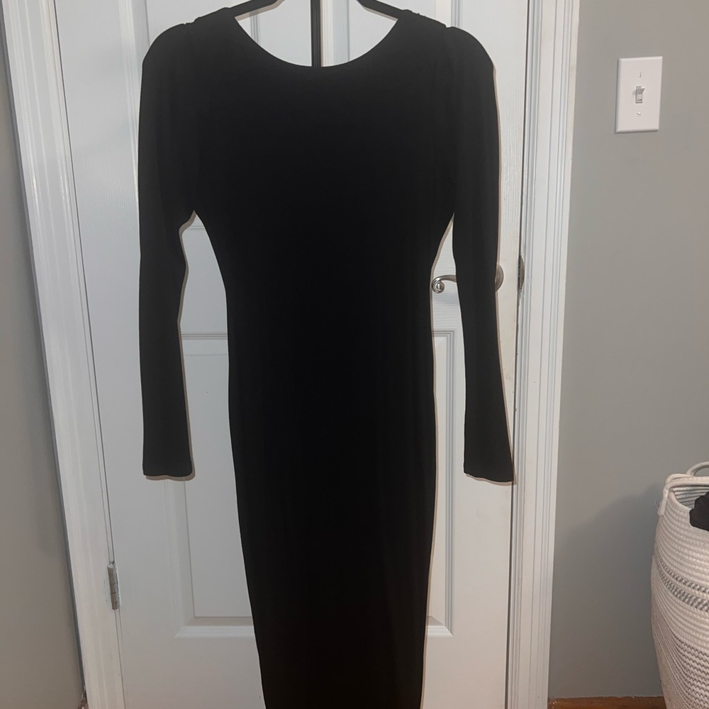 Naked Wardrobe Classic Black Long Sleeve Dress